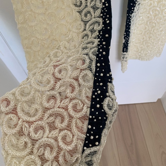 Vintage Jeans Lace Embellished with beads - Picture 9 of 12